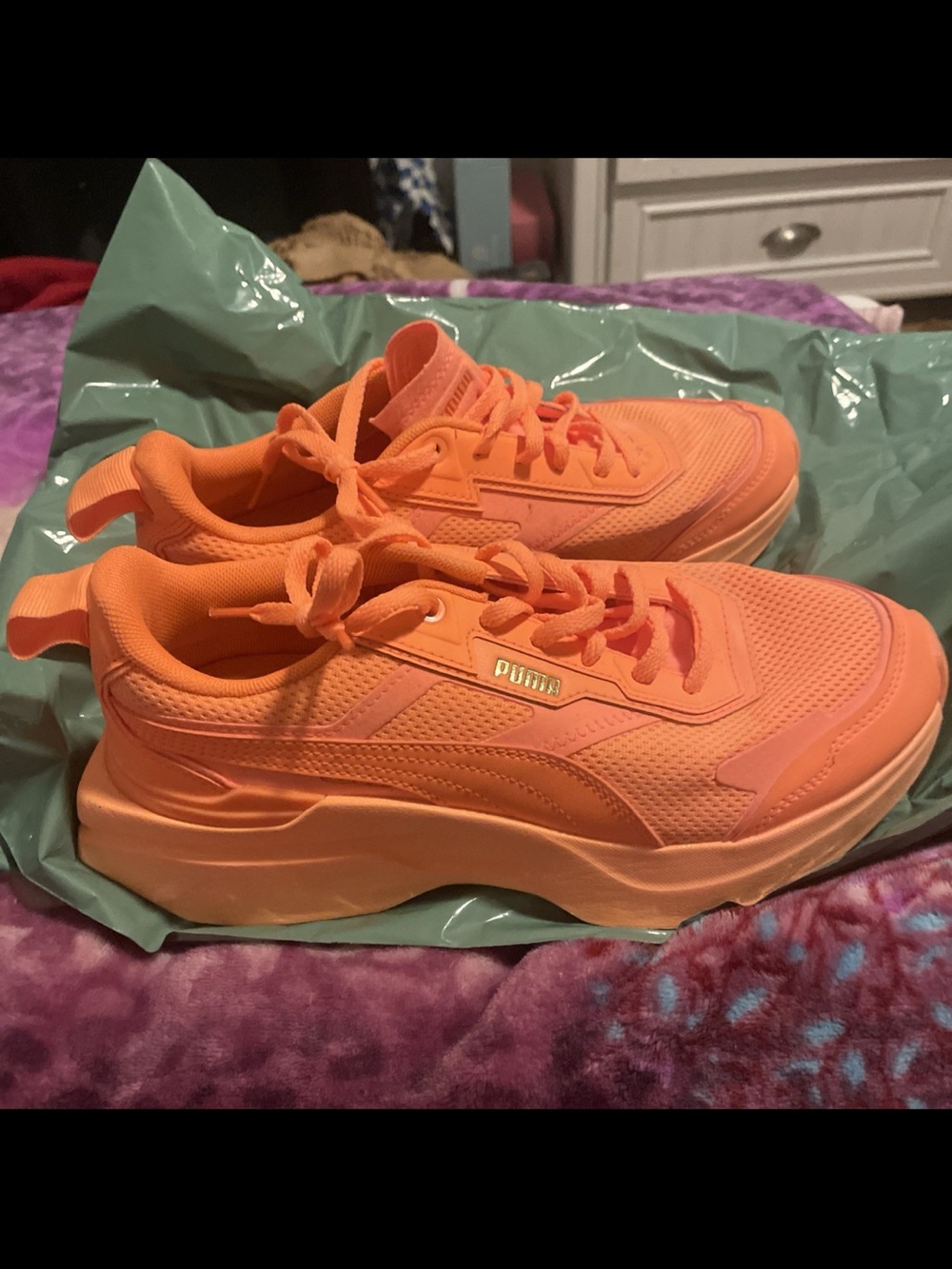 SIZE 8.5 -PUMA KOSMO RIDER SORBET LOW TRAINER SNEAKER WOMEN SHOES NEON CITRUSNE
